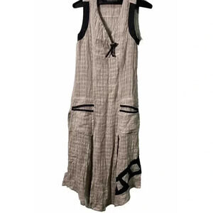 Jacques Ruc Art To Wear Tunic Womens Sz 4 Linen Guaze Lagenlook Streetwear Top